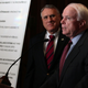 Sen. John McCain (R-AZ) (R) and Sen. Jon Kyl (R-AZ) participate in a news conference on the border situation in Arizona, on April 19, 2010 in Washington, DC. Sen. McCain and Sen. Kyl talked about a 10-point plan to better secure the U.S.-Mexico border in Arizona.